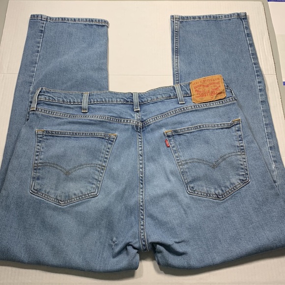 Levi's 505 Mens Straight Fit Blue Jeans Size 38x30 - Picture 4 of 11